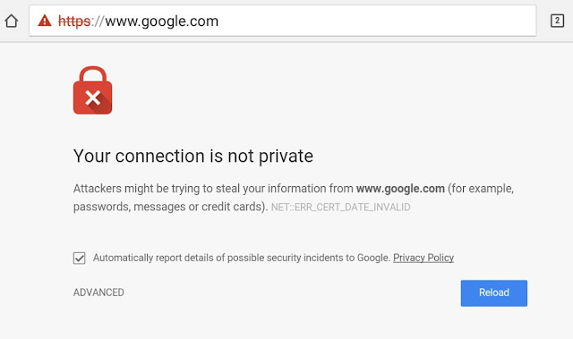 Fix connection isn't private error in Chrome