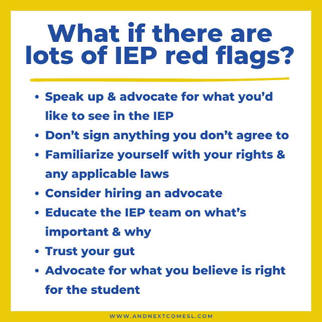 Things you can do if you notice lots of red flags in IEP meetings