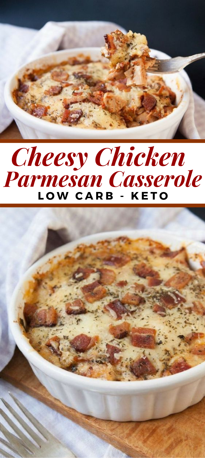 Keto Cheesy Chicken Parmesan Casserole #ketorecipe #ketogenic