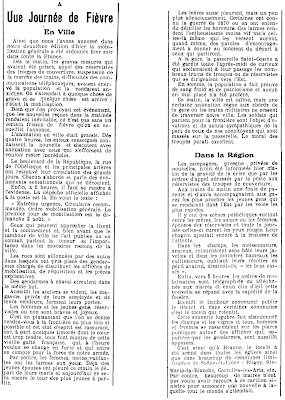 Le Progrès de Saône-et-Loire, lundi 3 août 1914 (AD71, série T, Presse)