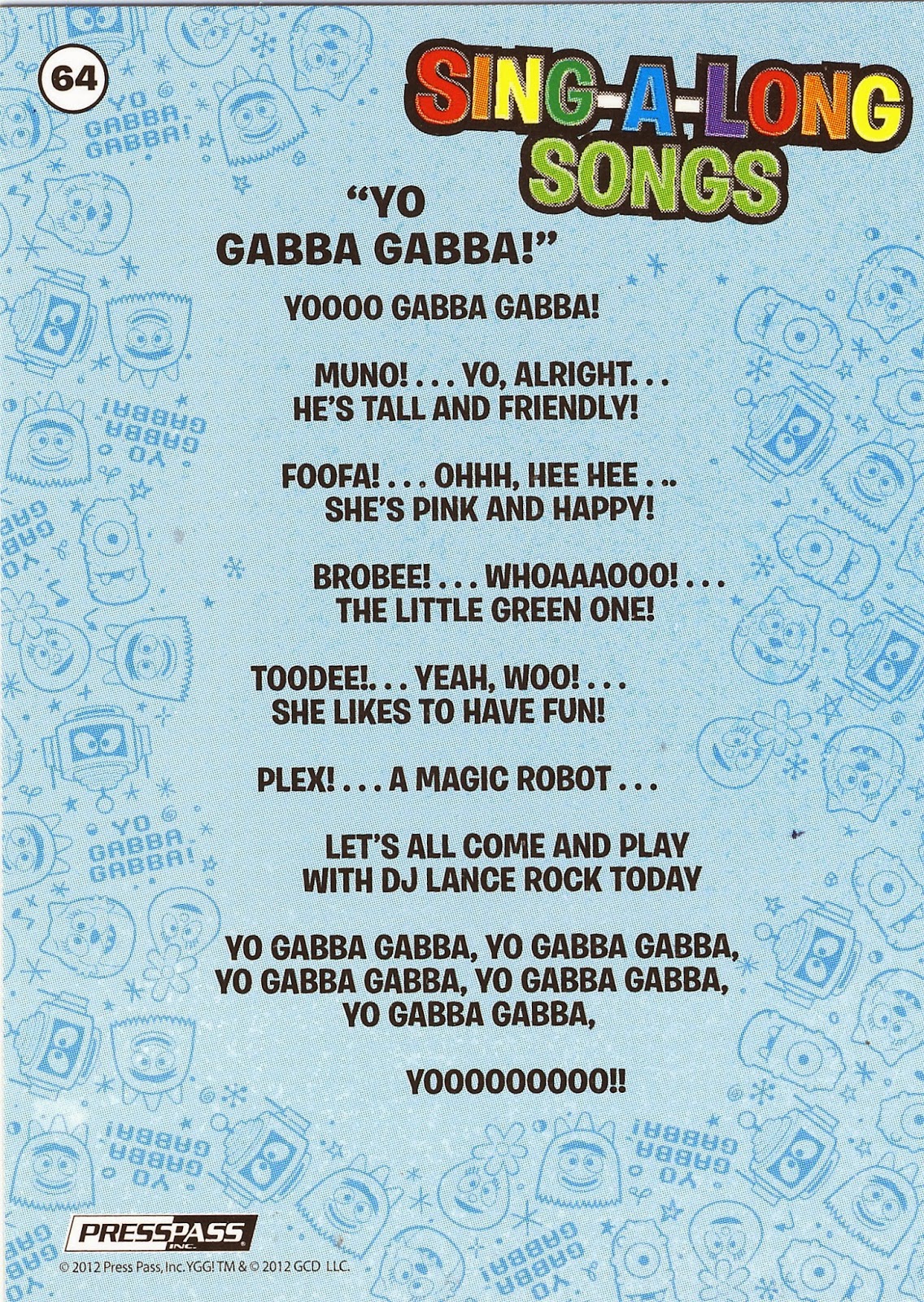 A Pack To Be Named Later: 2012 Press Pass Yo Gabba Gabba