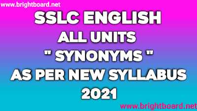 10th std english Synonyms for all units brightboard.net