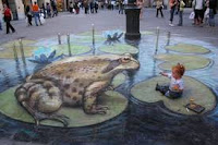 pinturas 3D, arte 3D en la calle