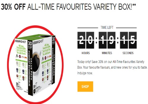 Keurig Daily Deal 30% Off All-Time Favourites Variety Box