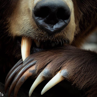Grizzly bear teeth and claw