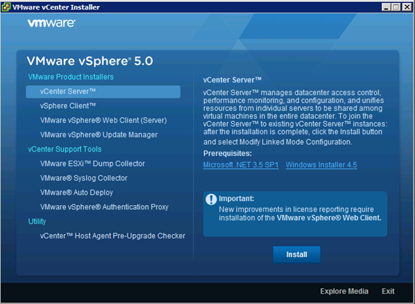 VMware vSphere 5.0 installer