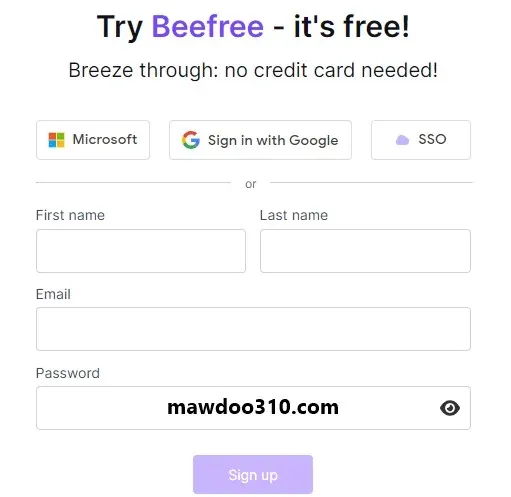 التسجيل في موقع beefree