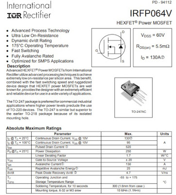 даташит транзистора irfp064n peugeot 406