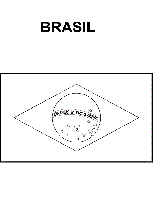 Semeando: Bandeira do Brasil para colorir.