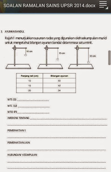 Contoh Kertas Soalan Bocor Sains UPSR 2014 Tersebar 