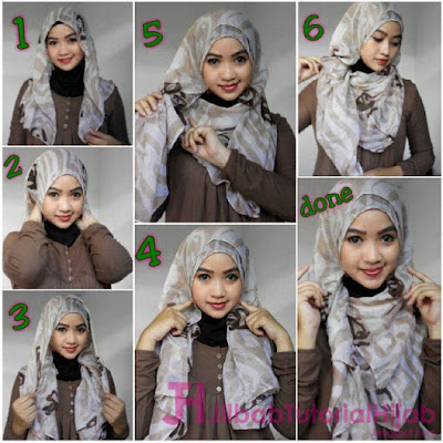 tutorial hijab segi empat modern style model terbaru