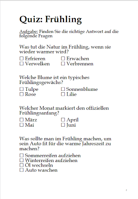 Quiz: Frühling (mit 42 Fragen)