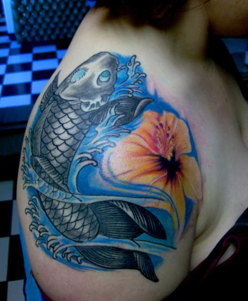 Koi And Flower Tattoo - xhelhe - Zimbio