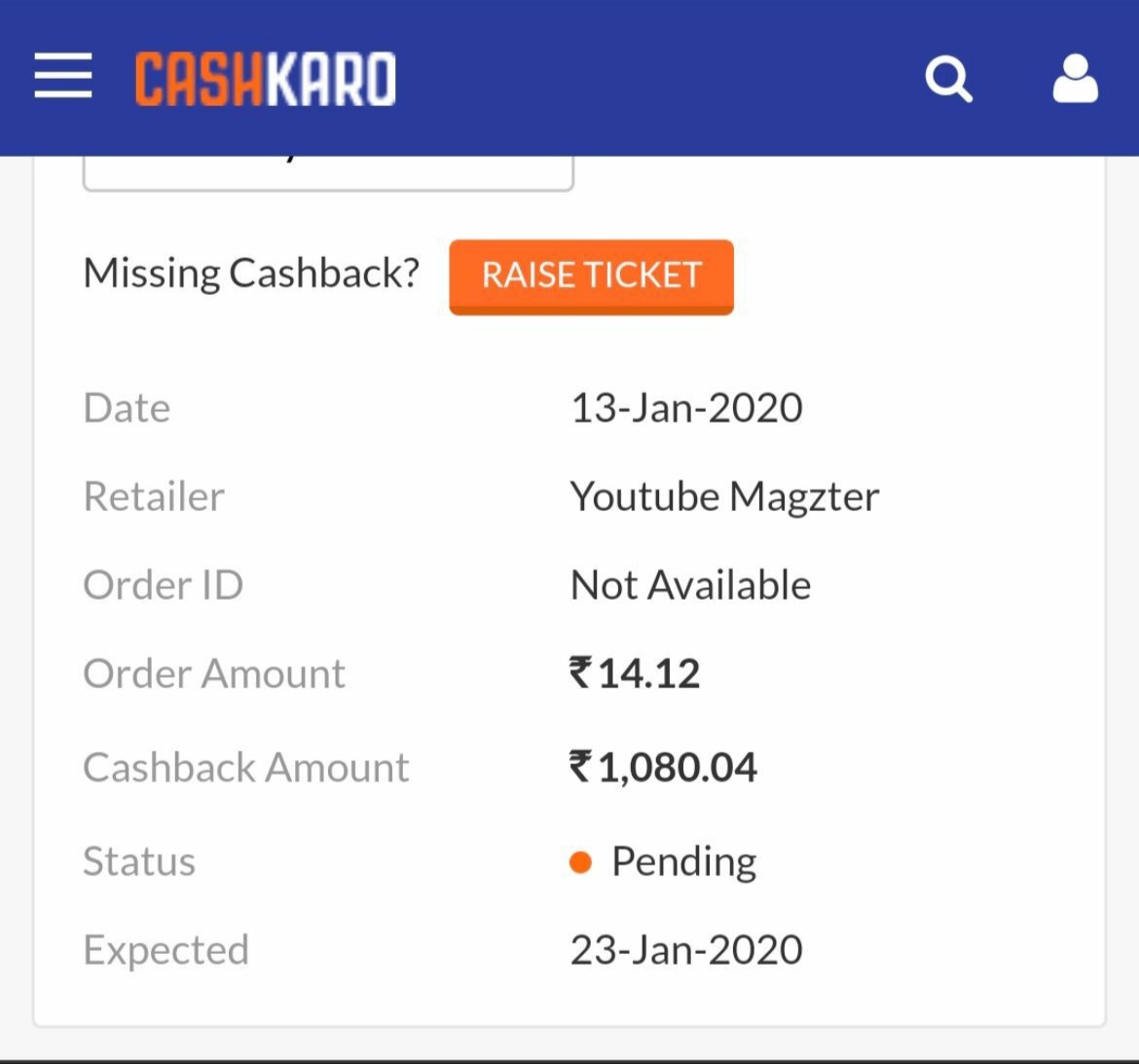 Cashkaro And Magzter ₹1080