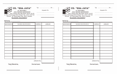 Tutorial Membuat Nota Ukuran Setengah Folio ( Berdiri 