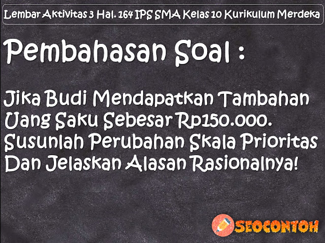 Jelaskan alasan rasional mengapa Budi harus mengatur skala prioritasnya, Tulislah hal-hal yang mesti Budi masukkan sebagai prioritas kebutuhan serta jumlah pembagian uangnya, Sebagai Budi kalian diminta untuk membuat pengelolaan keuangan bagaimana mengelola uang tersebut secara efektif dengan memperhatikan berbagai pengeluaran, contoh skala prioritas, alasan rasional adalah, tuliskan prioritas kebutuhan dan jelaskan alasan rasionalnya, susunlah skala prioritas kebutuhan kevin simpulkan tentang tindakan kevin sudah rasional atau belum, Jelaskan apa yang dimaksud dengan skala prioritas dan berikan contohnya, Mengapa kita perlu membuat skala prioritas untuk menentukan suatu pilihan, Mengapa skala prioritas sangat penting untuk disusun