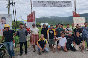 Warga Desa Atue Pasang Spanduk Tolak Aktivitas Tambang PT. PUL