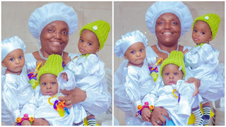 Joy as Lady welcomes triplets after 17 years of waiting (Photos)