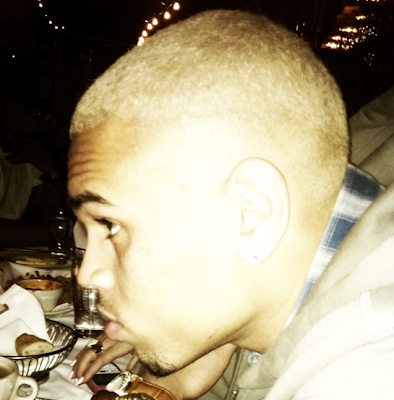 husband Chris Brown dyed