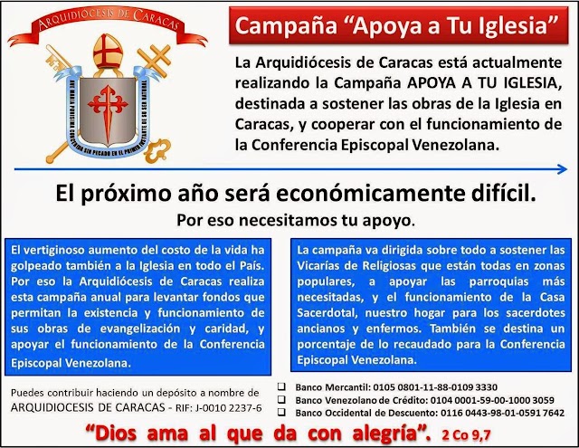 Arquidiócesis de Caracas Realiza la Campaña “Apoya a Tu Iglesia” 2014