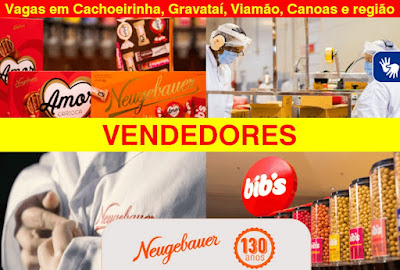 Neugebauer abre vagas para VENDEDORES em Cachoeirinha, Gravataí, Canoas e região