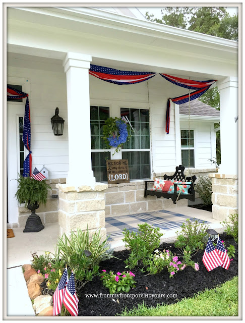 Farmhouse-Fourth of July-Patriotic-Bunting-Porch Swing-Grandin Road- Front Porch-From My Front Porch To Yours