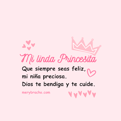 Frases bonitas princesa hija niña bendiciones