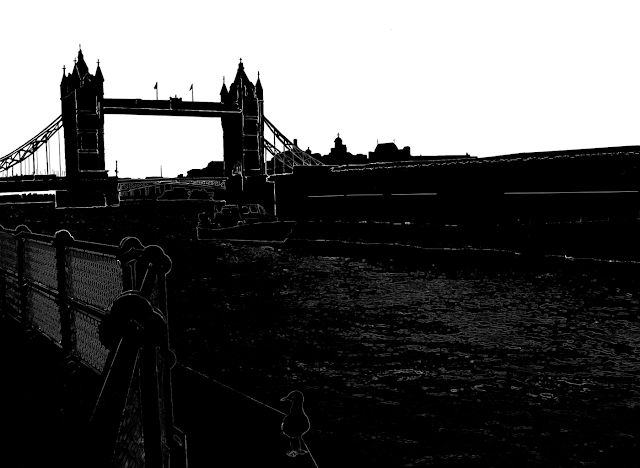 silhouette of the London Bridge