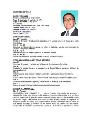 Modelo de curriculum vitae o hoja de vida