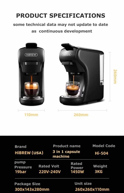 HiBREW 3-in-1 Multi-Function Espresso Machine