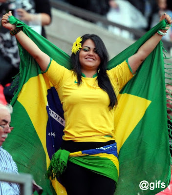 Beautiful Girls Brazilian Football Supporters World Cup