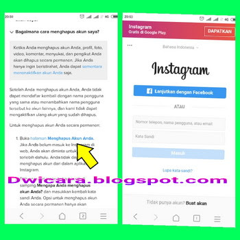 cara menghapus akun instagram tanpa login