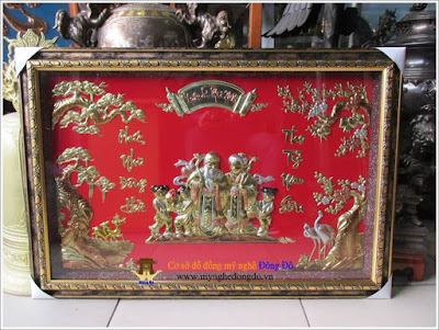 Tranh chúc thọ loại chạm kỹ, nét chữ đẹp khổ 68x100 cm