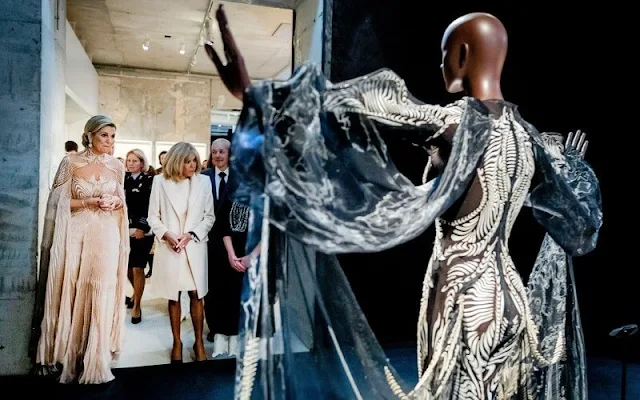 Queen Maxima wore a gown by Iris Van Herpen. Brigitte Macron. Iris Van Herpen SS 2021 haute couture collection