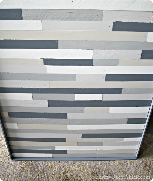 DIY wood strip artwork