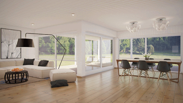 Australian Home Interior Design with big windows