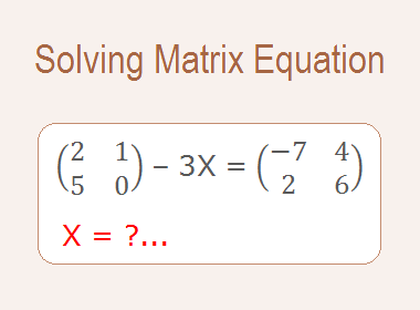 Solving Matrix Equations