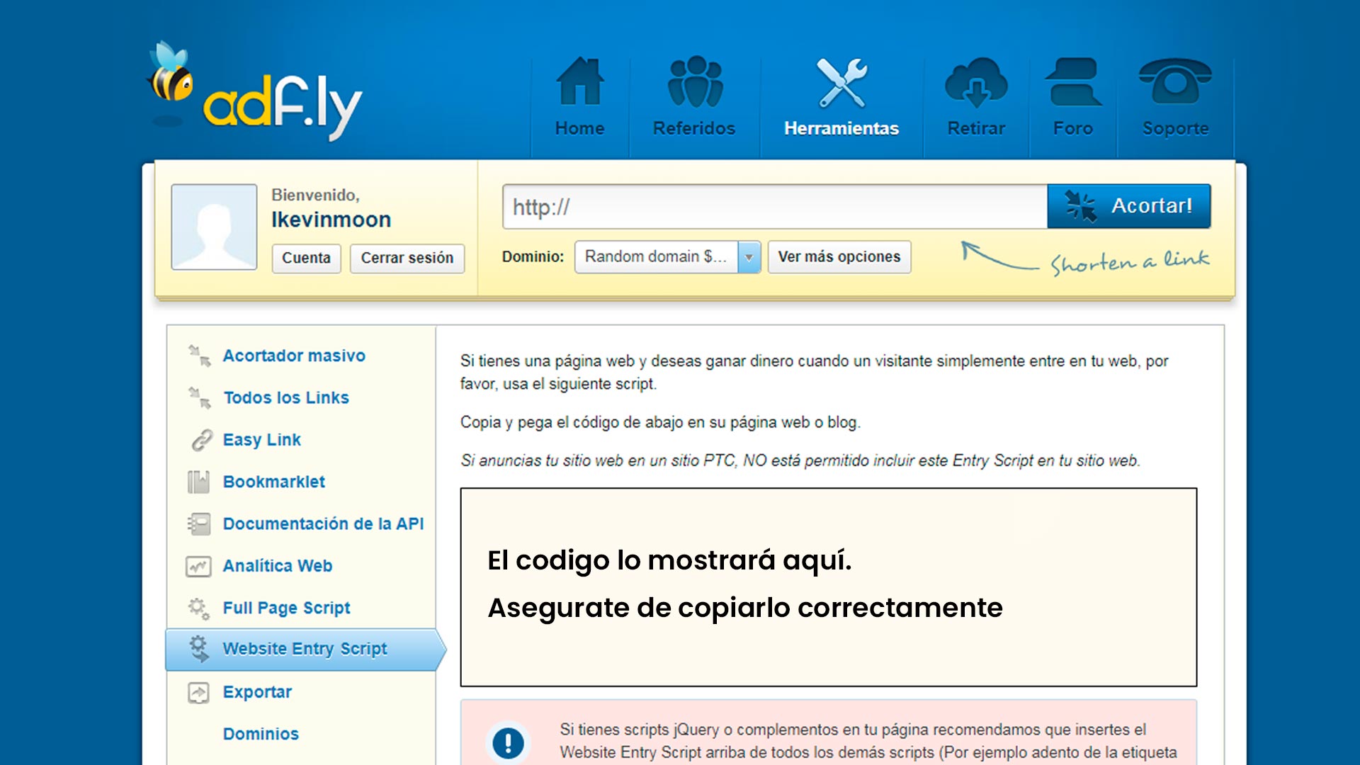 Como generar ingresos con Adfly en 2020