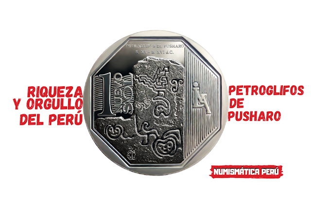 Moneda alusiva a los Petroglifos de Pusharo