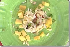 Insalatina tiepida di stoccafisso con panissa e pinoli