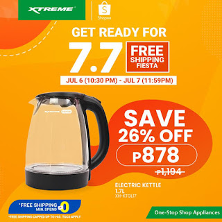 XTREMEappliances, 7.7 Shopee Free Shipping Fiesta, Glass Electric Kettle