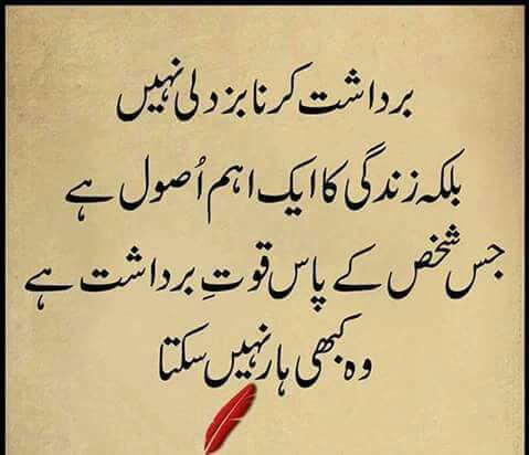Bardasht karna buzdili nahi urdu shayari
