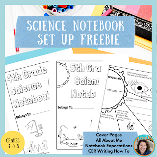Interactive science notebook set up freebie for 4th and 5th grades