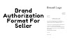 Brand Authorization Letter Format For Sellers