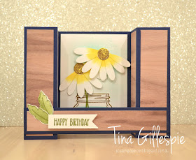 scissorspapercard, Stampin' Up!, Daisy Delight, Sunshine Sayings, Jar Of Love, Wood Textures DSP, Bridge Fold Card