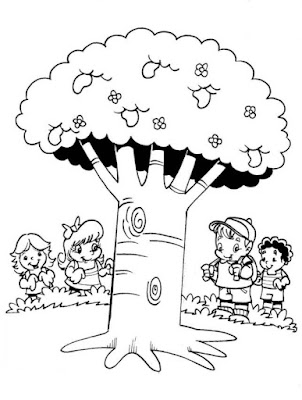 Desenho para colorir Dia da Árvore