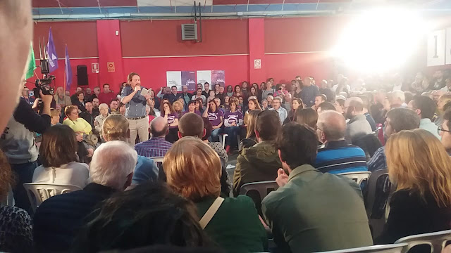 Aforo completo en el mitin de Pablo Iglesias en Miranda de Ebro