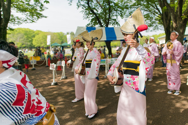 紅連、小金井子供フェスタでの阿波踊り、鳴り物、三味線奏者