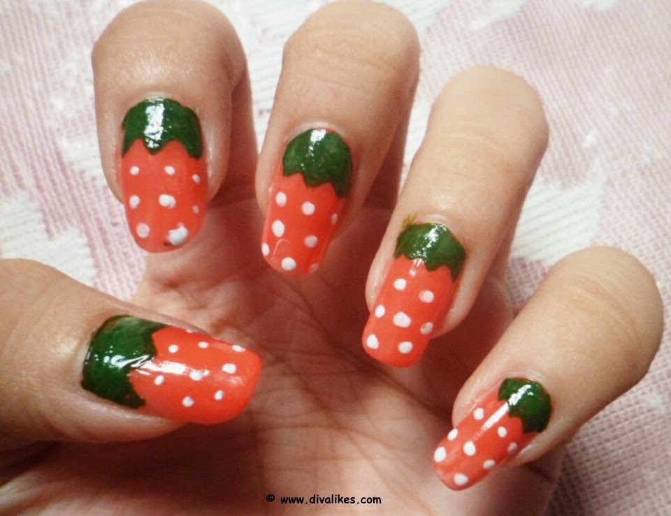 Strawberry Nail Art Tutorial Diva Likes