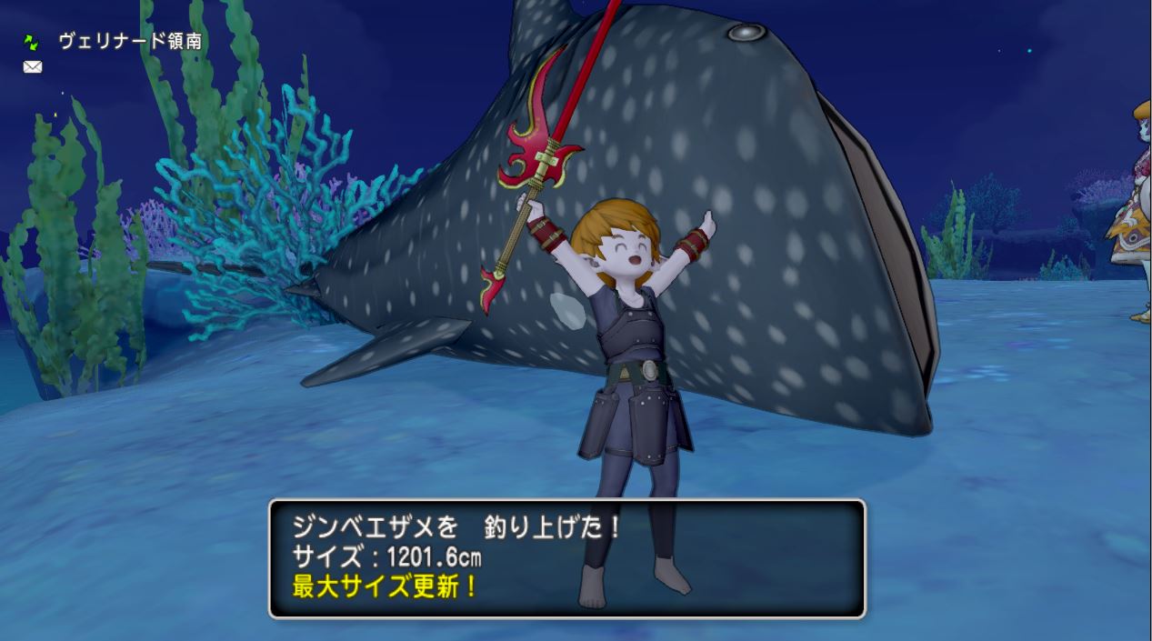 ジンベイザメのおススメの釣り場所は 釣りレベル上限解放クエスト 釣り道に王道なし に行ってきました ドラクエ10散歩道